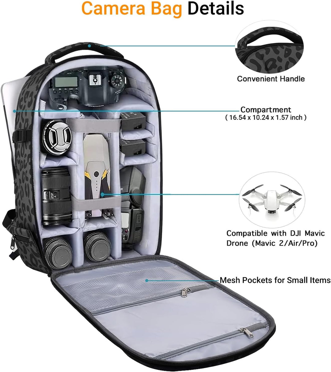 MOSISO Kamerarucksack, DSLR-/SLR-/Spiegellose Kameratasche, mit Fach für 15-16 Zoll Laptops, Stativh