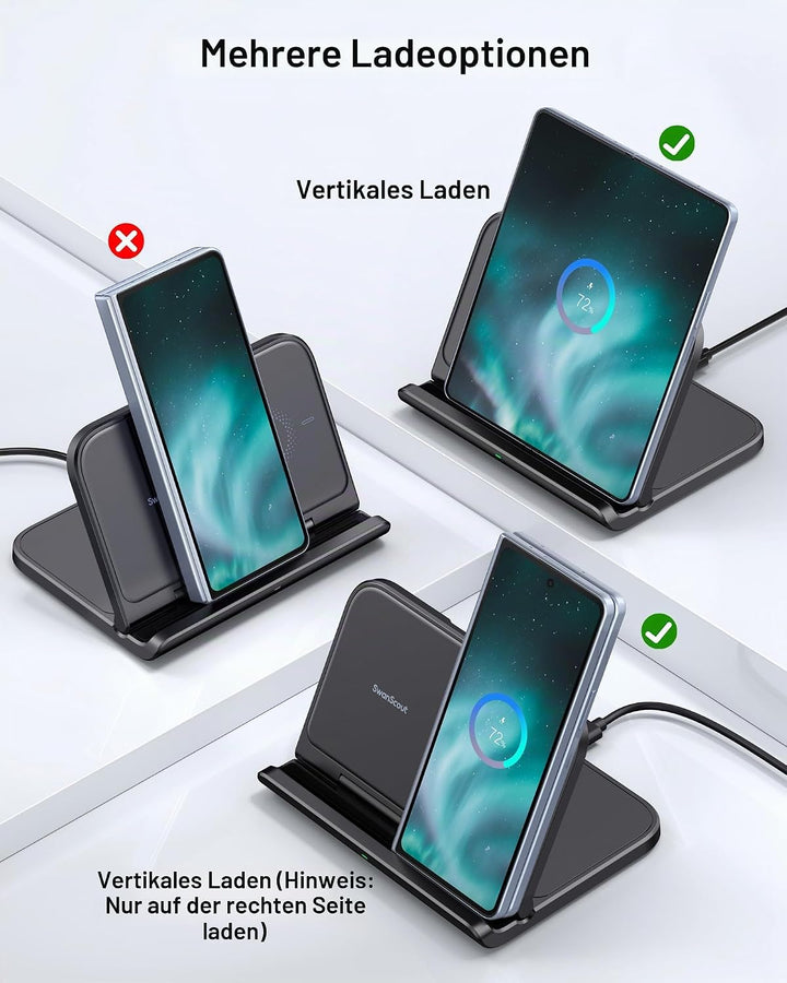 Faltbar Induktive Ladestation für Samsung Z Fold 8/8 Ultra, SwanScout 503S