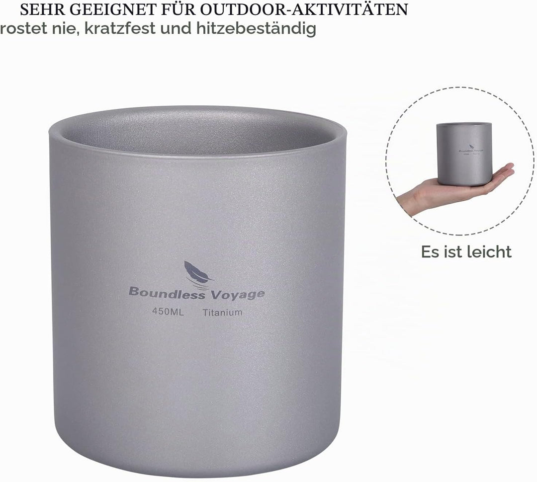 Boundless Voyage Titan Becher Mini Isolierte Doppelwandige Tasse Outdoor Camping Faltbare Kaffee Tee