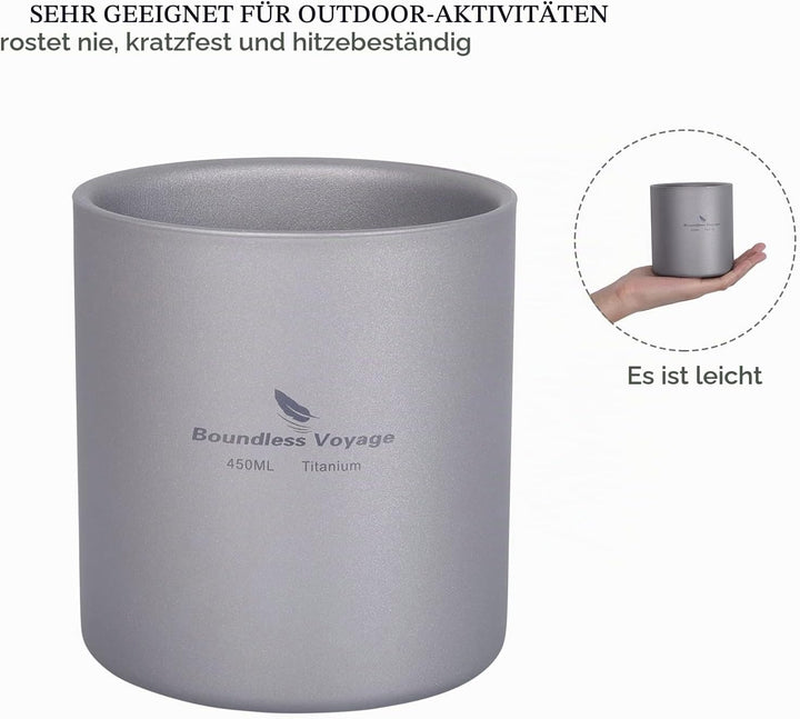 Boundless Voyage Titan Becher Mini Isolierte Doppelwandige Tasse Outdoor Camping Faltbare Kaffee Tee
