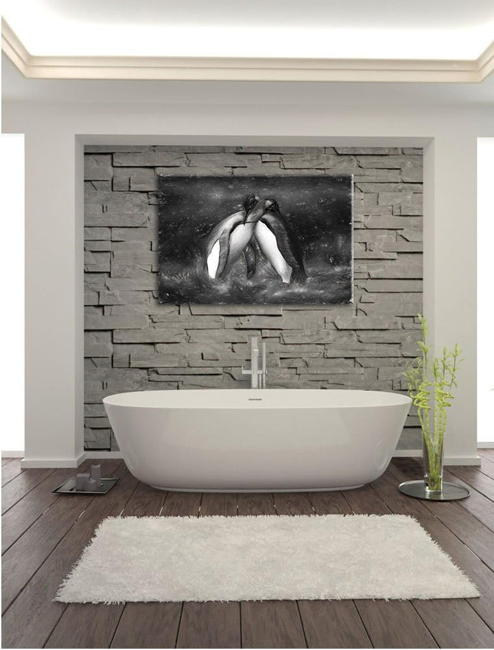 Pinguine in der Antarktis als Leinwandbild/Grösse: 100x70 cm/Wandbild/Kunstdruck/fertig bespannt, 10