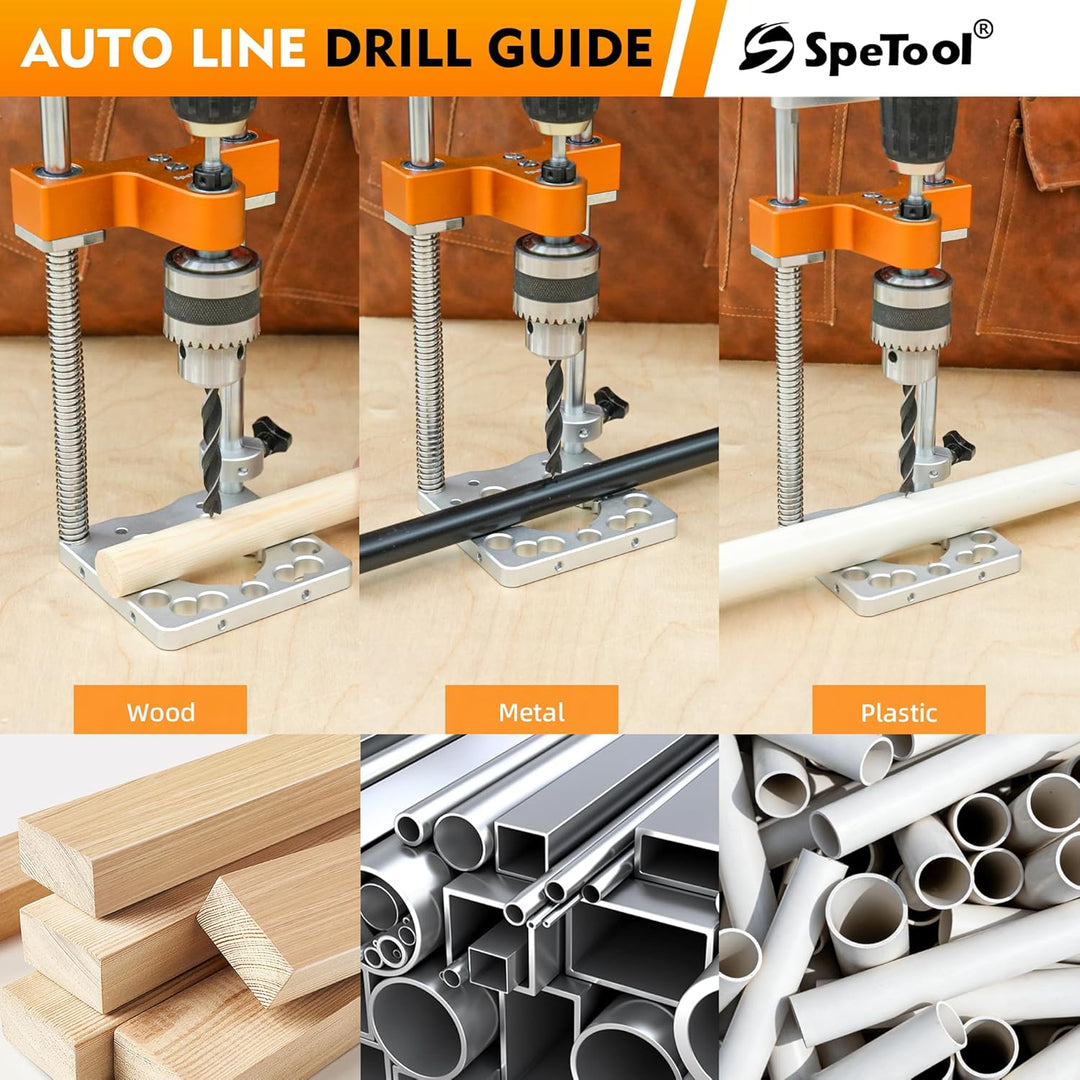 SpeTool S04003 Portable Drill Guide, 1/2" Chuck-Handbohrmaschine für gerade Löcher, 0-160 mm Tiefe,