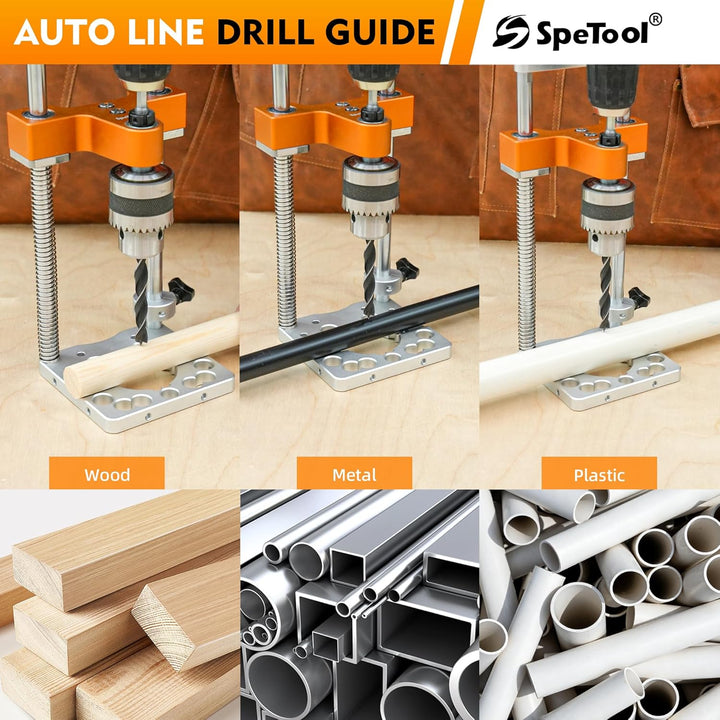SpeTool S04003 Portable Drill Guide, 1/2" Chuck-Handbohrmaschine für gerade Löcher, 0-160 mm Tiefe,