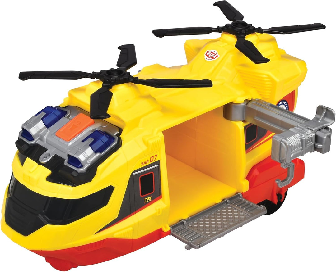 Dickie Toys - Helicopter (30 cm) - grosser Rettungs-Hubschrauber ab 3 Jahre mit Kran-Arm & Zubehör,