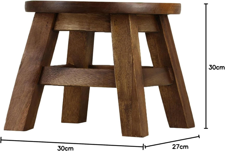 ART-CRAFT KH073 Kinderhocker Holz Schemel mit Motiv Bär bemalt und beschnitzt extra grosse Sitzfläch