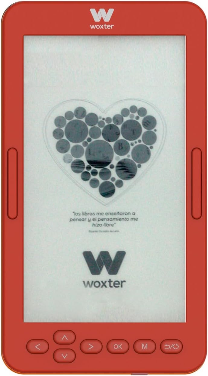 Woxter E-Book Scriba 195 S - Red-Compact-Leser elektronischer Bücher von 4,7 Zoll (960 x 540, E-Ink