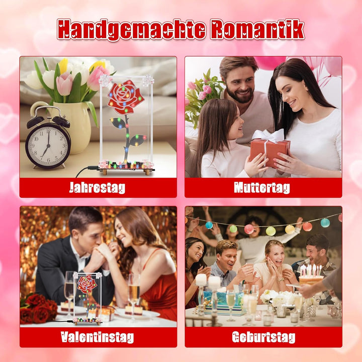 DIY Rosenblumen LED Lötbausatz mit Acrylgehäuse, BANRIA Bunte Blinklichter und integrierte Musik, Ne
