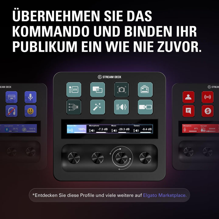 Elgato Stream Deck +, Audiomixer, Live-Produktion und Studio-Controller für Content Creators, Stream