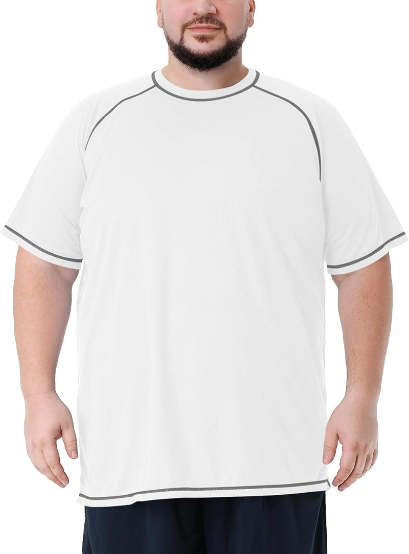 Herren grosse grössen Übergrösse Schwimmshirt Rash Guard Männer Schutz Beach T-Shirt Shortsleeve, XX