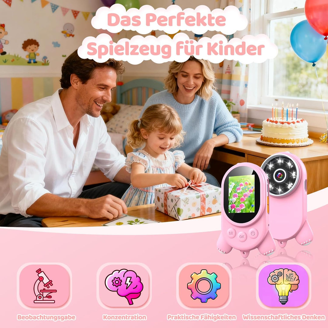 Mikroskop für Kinder, Kinderkamera Mikroskop mit 2-Zoll LCD HD Bildschirm, Hand Digital Microscope m