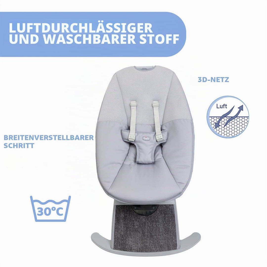 Chicco Comfy Wave, Elektronische Babywippe, Babyschaukel, mit Bewegungen und Melodien, verstellbare