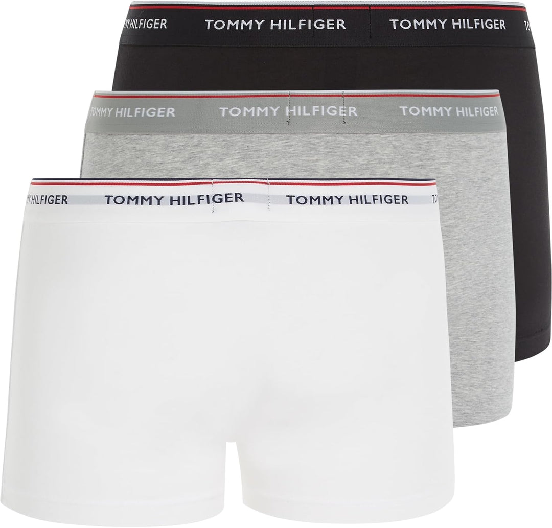 Tommy Hilfiger Herren 3er Pack Boxershorts Trunks Unterwäsche L Mehrfarbig (Black/Grey Heather/White