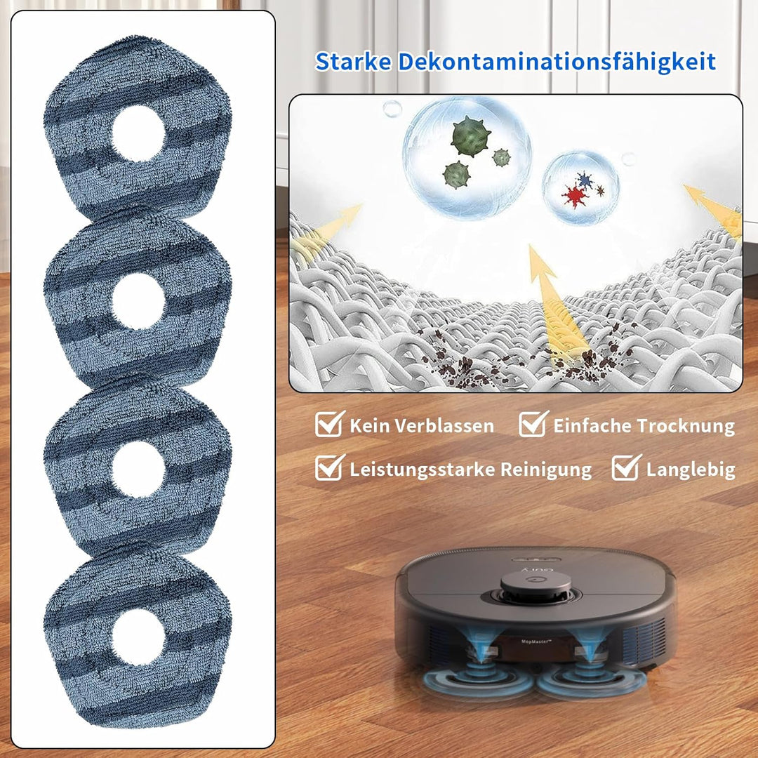 19 Stück X10 Pro Zubehörset für eufy X10 Pro Omni Saugroboter,1 Hauptbürste, 4 Seitenbürsten, 4 HEPA