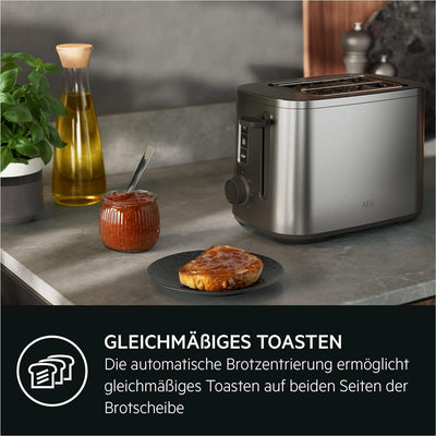 AEG T5-1-4ST Toaster Deli 5 / 7 Toasteinstellungen / Countdown-Timer / Stopp-, Auftau-, Aufwärmknopf