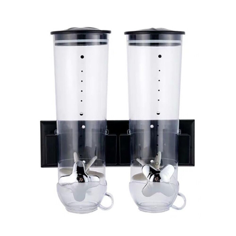 Müslispender, 3L Doppelbonbonspender, 2er-Pack, Müslispender, Wandmontage Cerealienspender Doppelt T