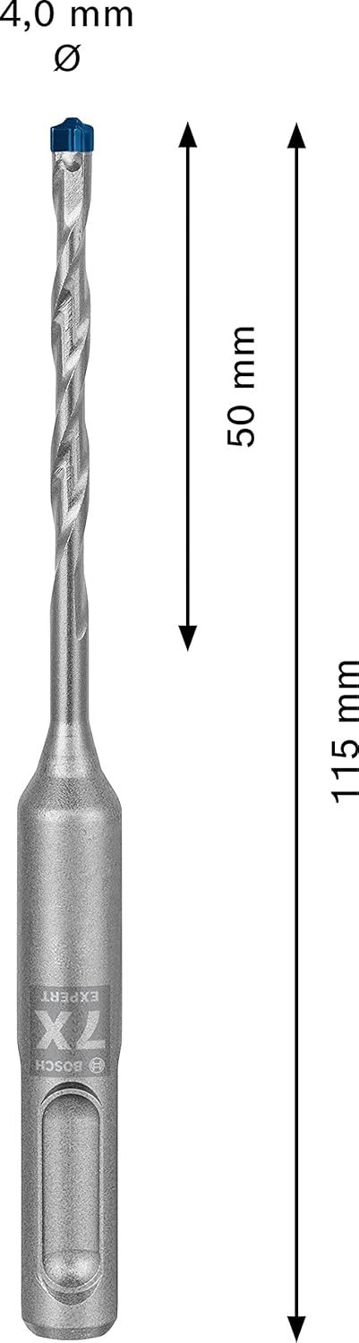 Bosch Professional 10x Expert SDS plus-7X Hammerbohrer (für Stahlbeton, Ø 4,00x115 mm, Zubehör Bohrh