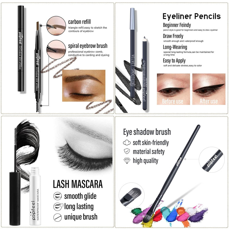 Professionelles Make-up Sets, MKNZOME 8st Schminkset Schminkkoffer Mädchen Gefüllt Frauen Makeup Pal