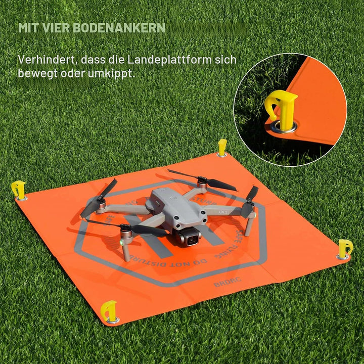 BRDRC 50cm Drohnen-Landeplatz, universal, faltbar, doppelseitig, wasserdicht, Helipad für DJI Mini 4
