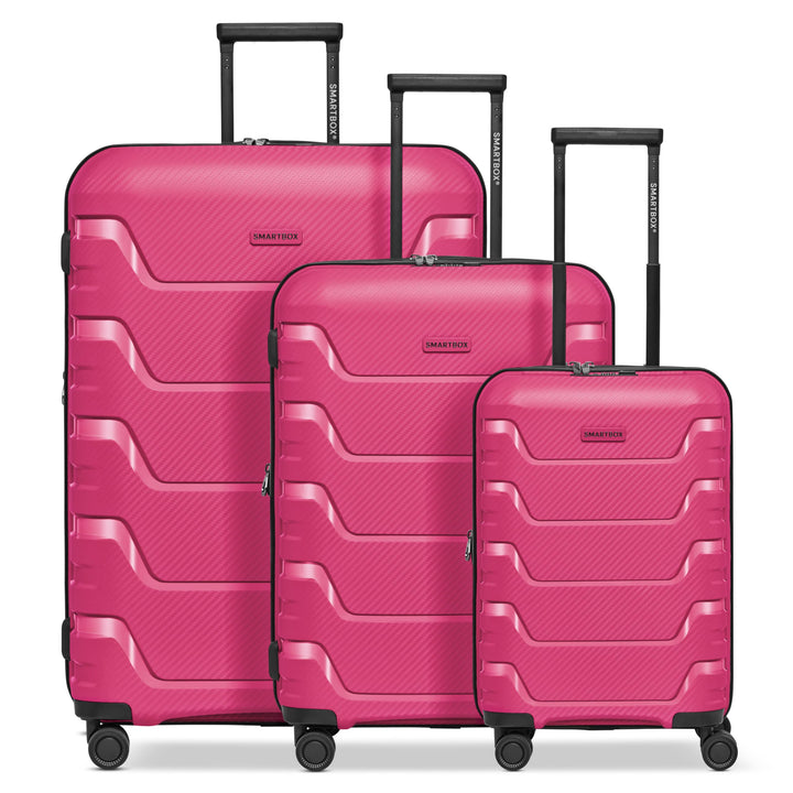 Smartbox Hartschalen Koffer-Set 3-teilig | mit Dehnfalte erweiterbar um 3 cm | aus hochwertigem, lei