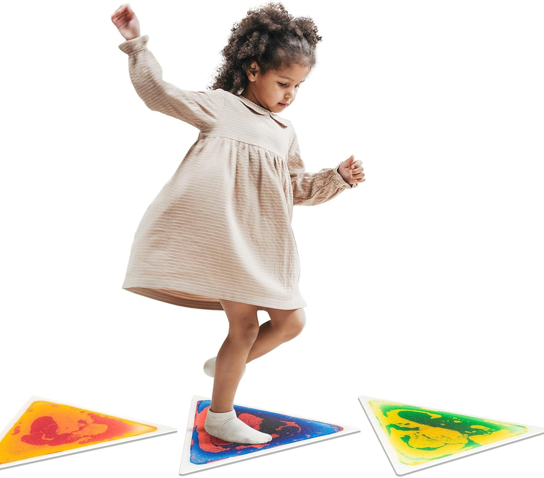 Art3d 4 Stück Flüssige Bodenfliesen Bunte Flüssigkeitsfusion sensorische Fliesen Senroy Tanzspielmat
