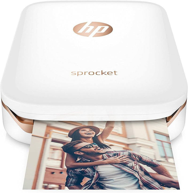 HP Sprocket Mobiler Fotodrucker (Drucken ohne Tinte, Bluetooth, 5 x 7,6 cm Ausdrucke) weiss nur Foto