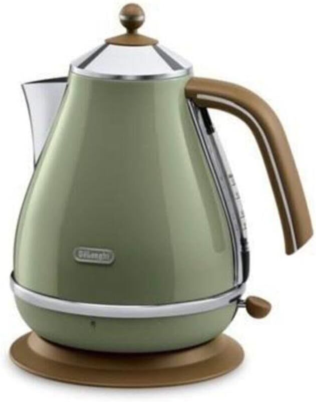 De'Longhi Wasserkocher Icona Vintage KBOV2001.GR - 1,7 l mit Wasserstandsanzeige und 360° Basis, Ede
