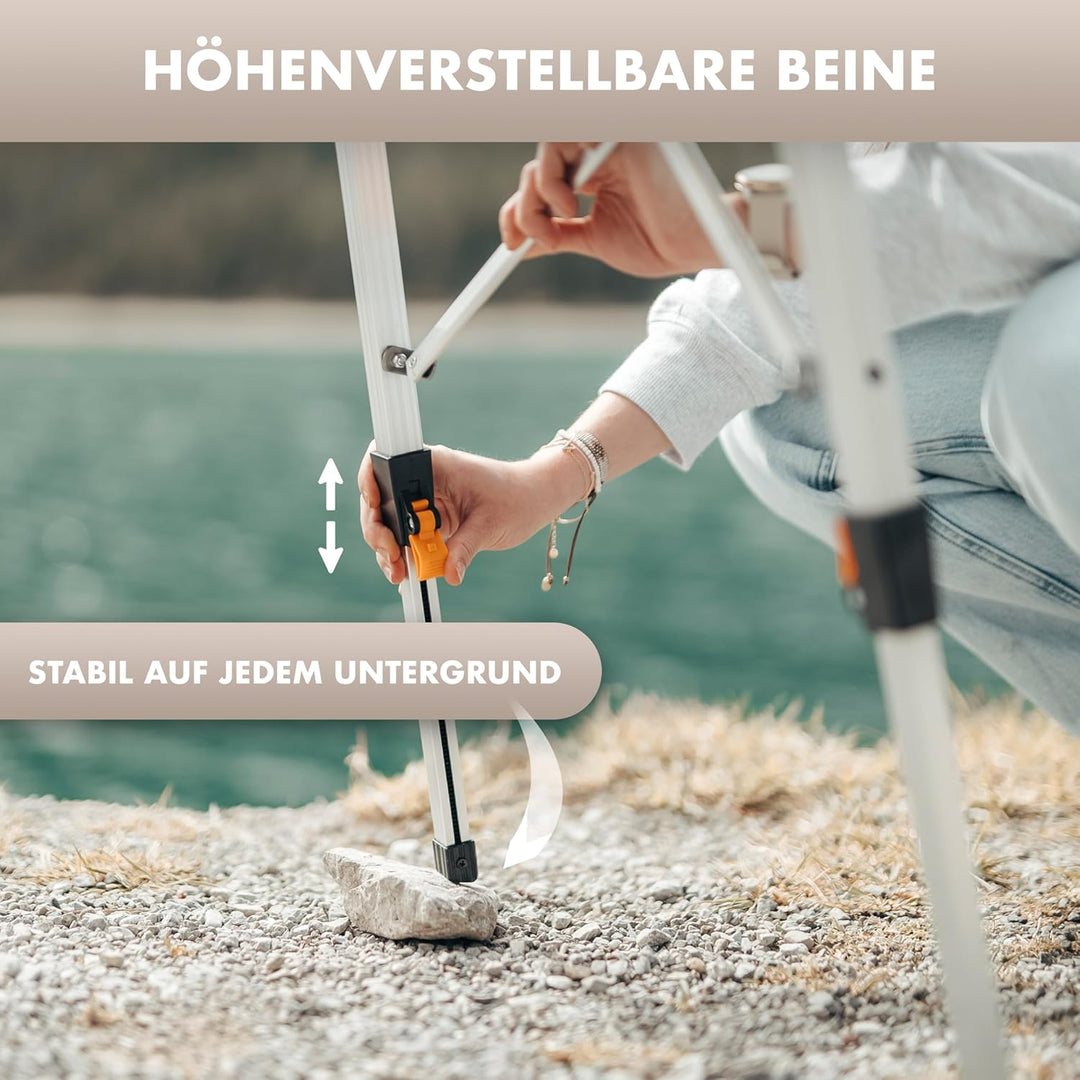 NATURBUMMLER ® Campingtisch klappbar [höhenverstellbar inkl Anti-Rost Schutz] federleicht in Gr. M &