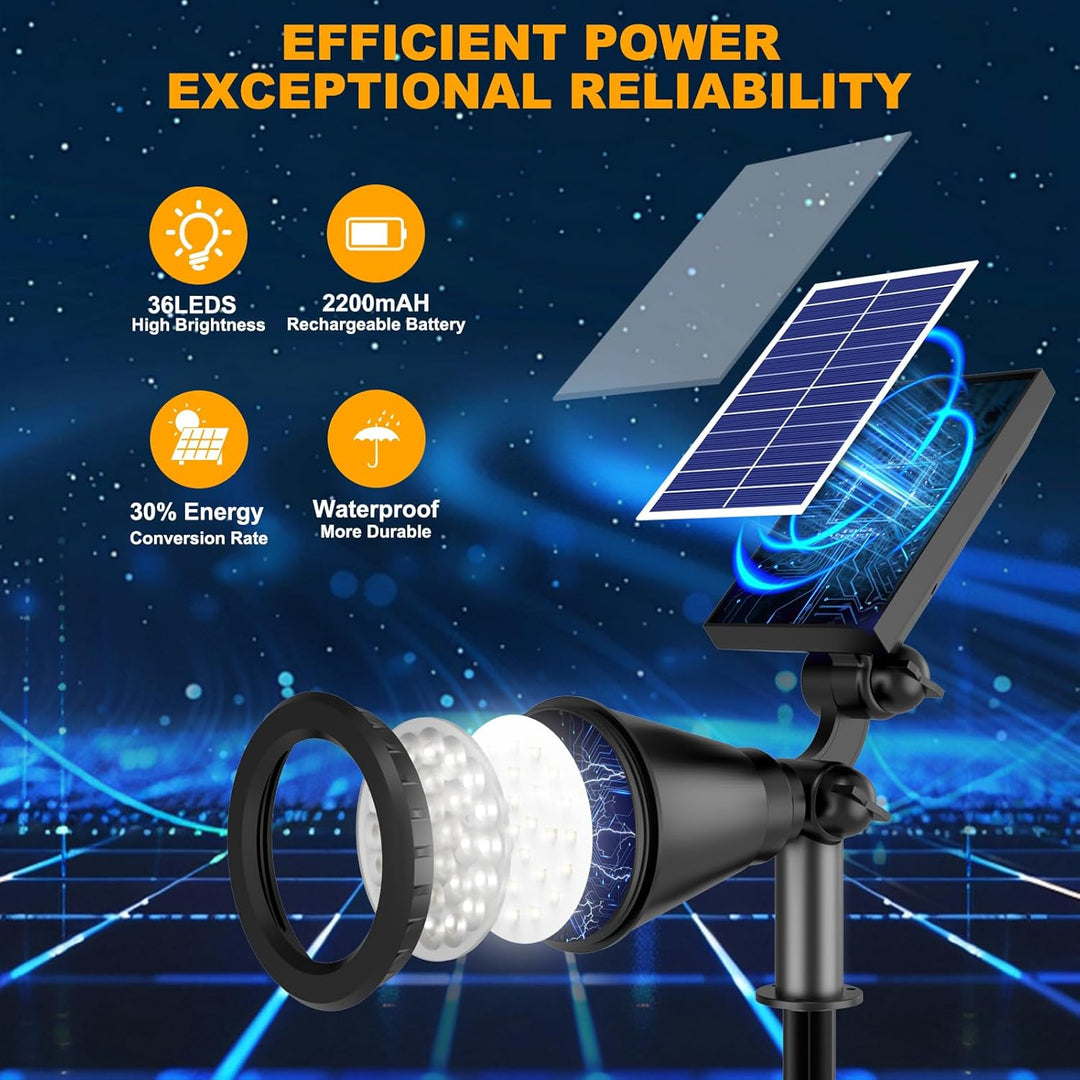 Solar-Strahler für den Aussenbereich, 36 LEDs, 1000 lm, verstellbare Solarleuchten für den Aussenber
