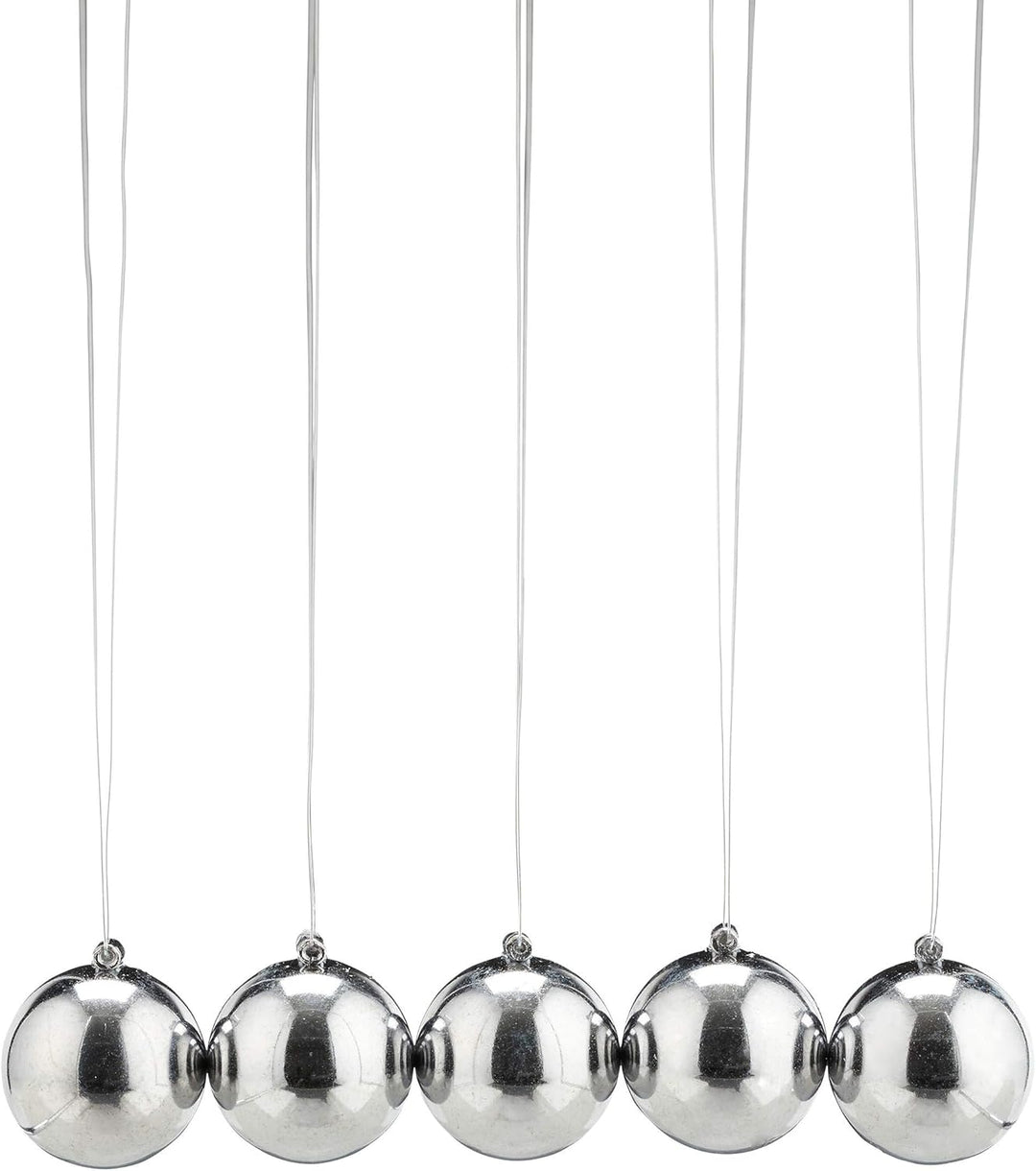 Relaxdays 4 x Newton Pendel, Kugelpendel für Schreibtisch & Büro, Physik, je 5 Kugeln, Metall, Newto