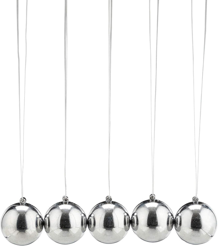 Relaxdays 4 x Newton Pendel, Kugelpendel für Schreibtisch & Büro, Physik, je 5 Kugeln, Metall, Newto