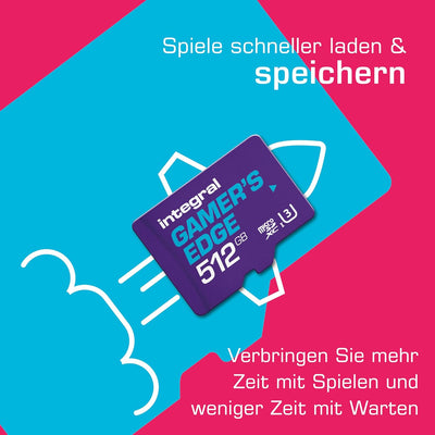 Integral 512GB Gamer's Edge Micro SD Card für die Nintendo Switch - Schnelles Laden & Speichern von