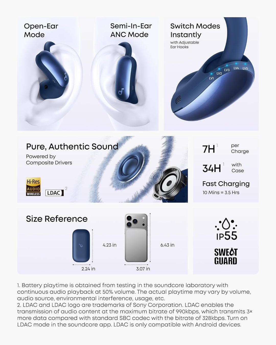 soundcore AeroFit 2 Pro by Anker, erste Kopfhörer mit 2 Tragemodi, 2-in-1 Open-Ear Kopfhörer & Semi-