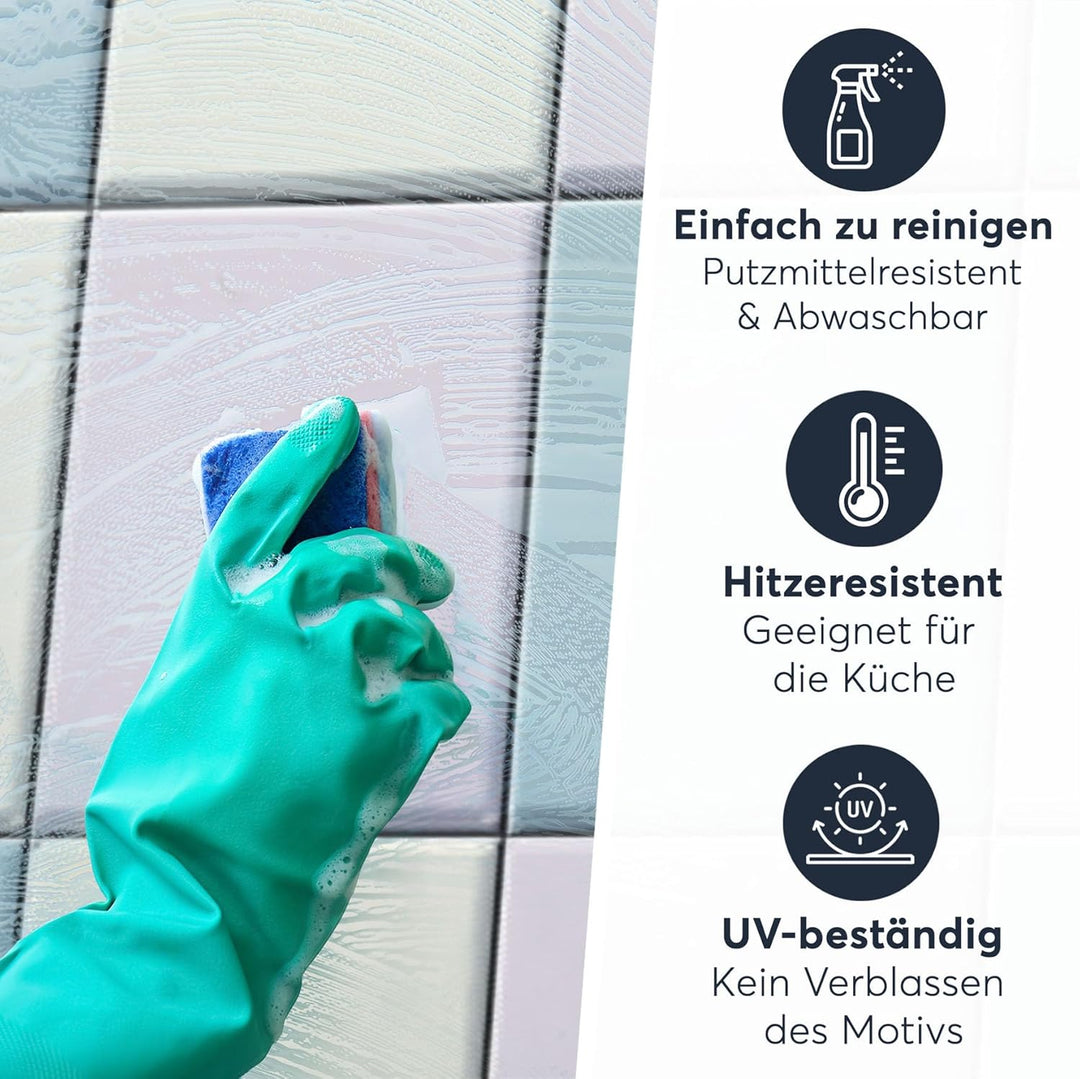 CREATISTO Klebefliesen Stickerfliesen Fliesenfolie - Klebefolie Aufkleber für Wand-Fliesen I Klebefl