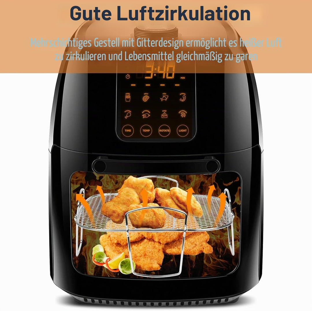 Air Fryer Rack für Cosori 5,5 l, quadratisches Luftfritteusen-Zubehör, Edelstahl-Luftfritteusen-Rega