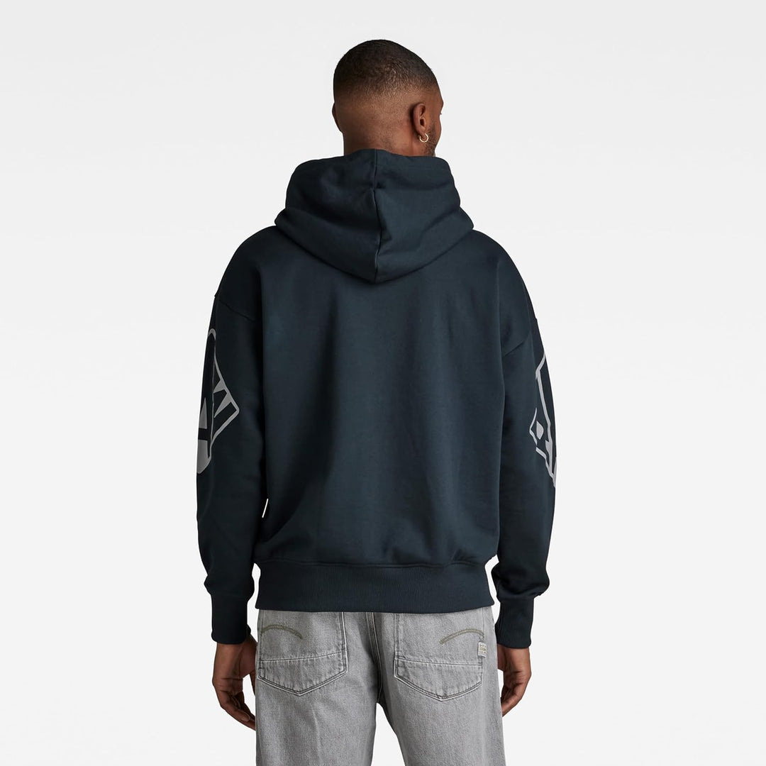 G-Star RAW Herren Sleeve Graphics Oversized Hoodie Sweats S Blau (Salute D22321-a613-c742), S Blau (