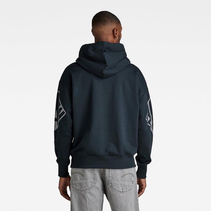 G-Star RAW Herren Sleeve Graphics Oversized Hoodie Sweats S Blau (Salute D22321-a613-c742), S Blau (