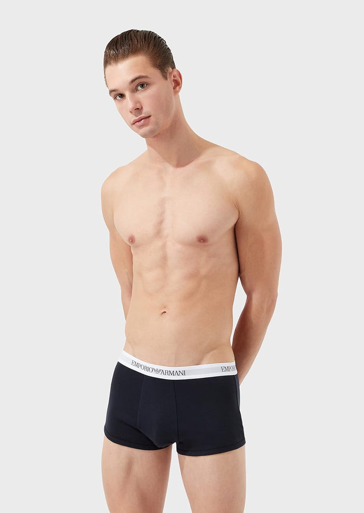 Emporio Armani Herren Trunks (3er Pack) S Marin/Pr.eclips/Whit, S Marin/Pr.eclips/Whit
