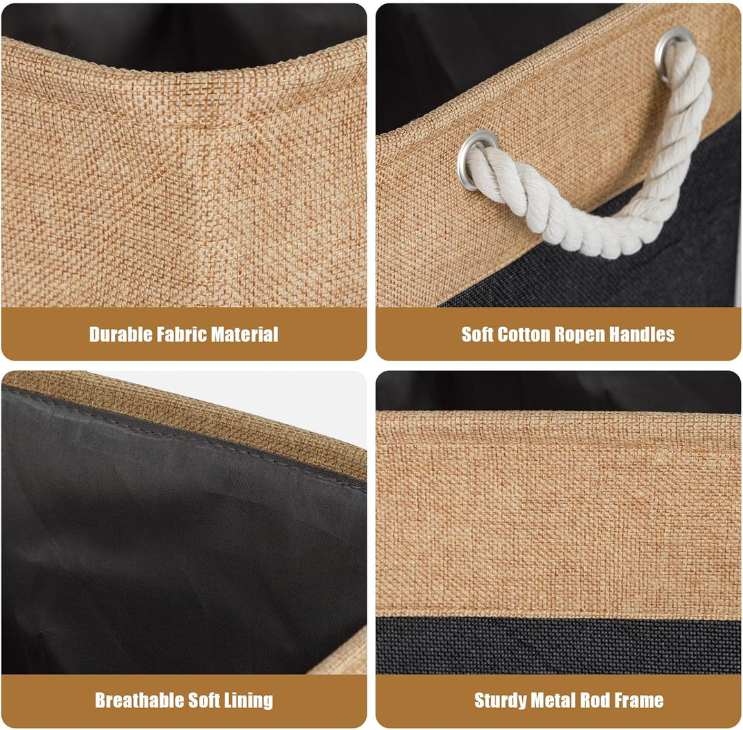 4 Stück Grosse Aufbewahrungskörbe 28x28x27 cm – Faltbare Stoff Aufbewahrungsboxen mit Griffen, stabi