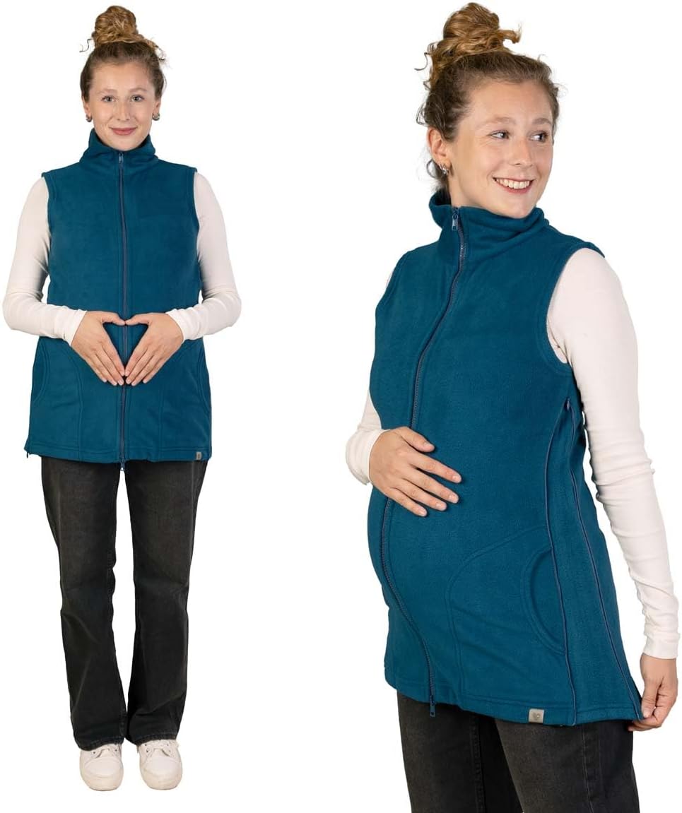 Viva la Mama - Trageweste aus Fleece, Winter Zusatzweste für Tragejacken - RERIK S 4in1 I Petrol, S