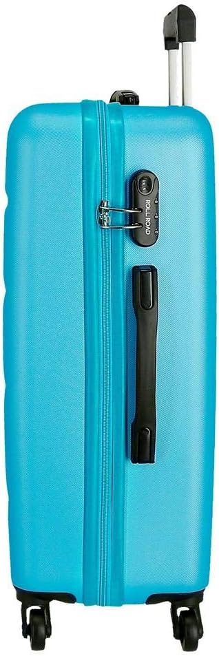 Roll Road Flex Kofferset Blau 55/65/75 cms Hartschalen ABS Kombinationsschloss 182L 4 Räder