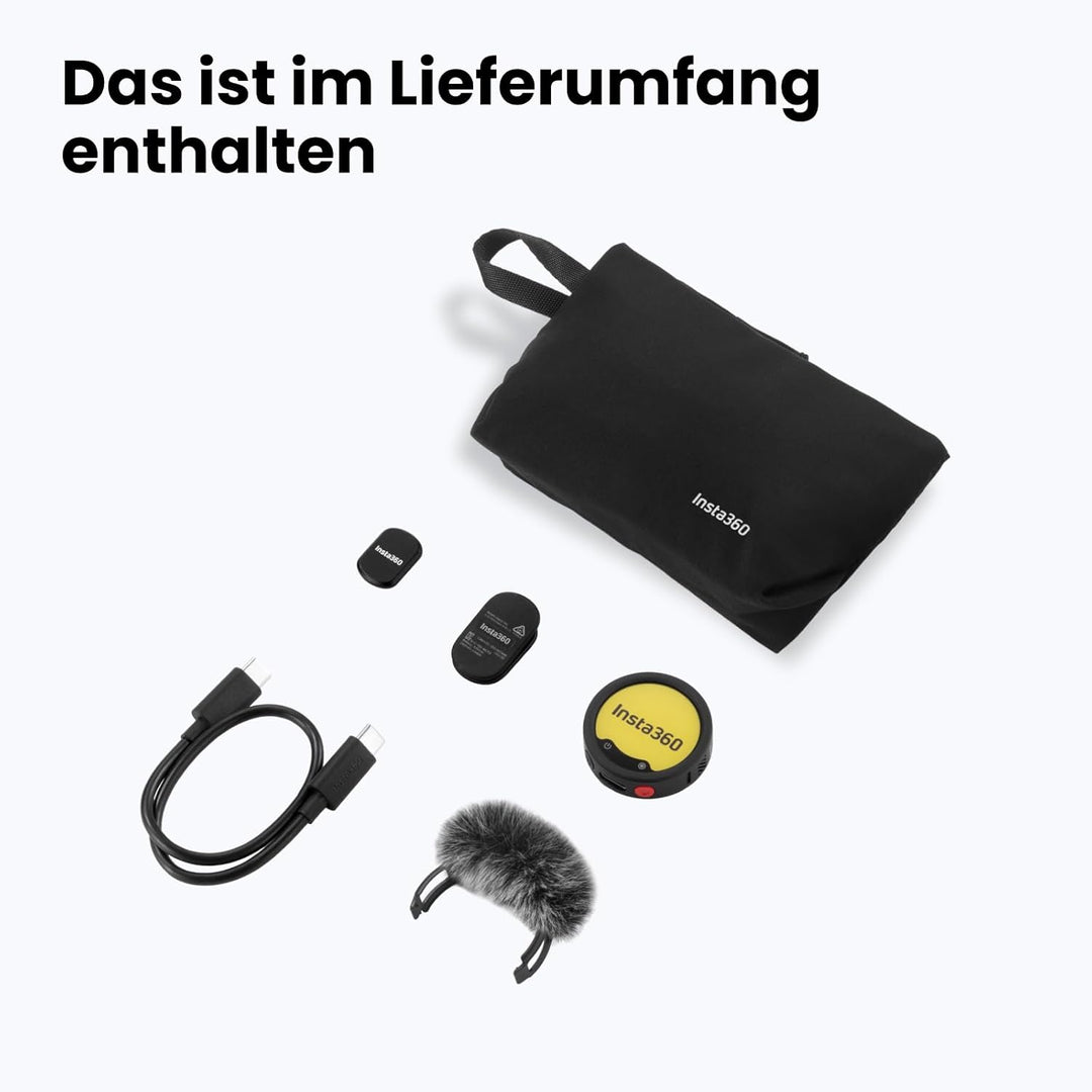 Insta360 Mic Pro Transmitter Graphitschwarz, kabelloses Mini-Lavaliermikrofon für iPhone/Kamera/Andr