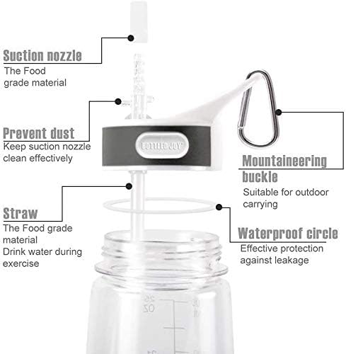 Louis Donné 800ml Transparent Auslaufsicher Trinkflasche Sports Wasserflasche Mit Zeitmarkierungs-Tr