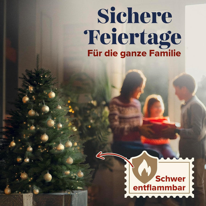 Weihnachtsbaum künstlich 90cm aus 100% Spritzguss - TESTSIEGER - Naturgetreu, dichte Zweige, Künstli