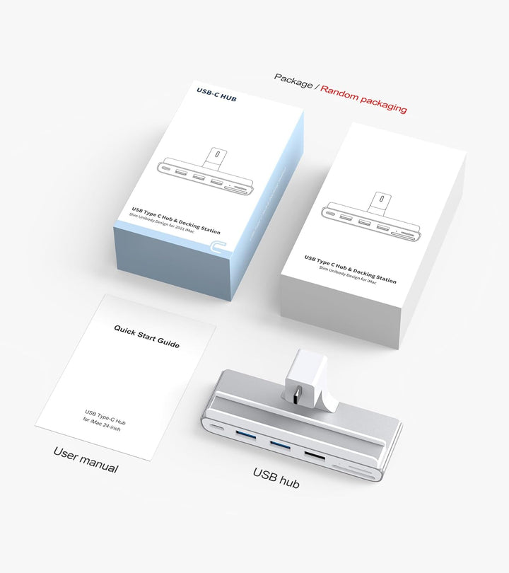 8-in-1 iMac-USB-Adapter mit HDMI 4K @ 60 Hz, USB 3.0 5 Gbit/s, SD/TF-Kartenleser, USB-C-Dock für iMa