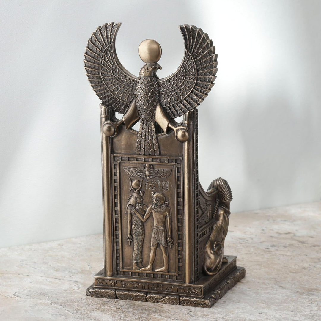 Antike Ägyptische Göttin der Heilung Sachmet sitzend auf Thron Statue