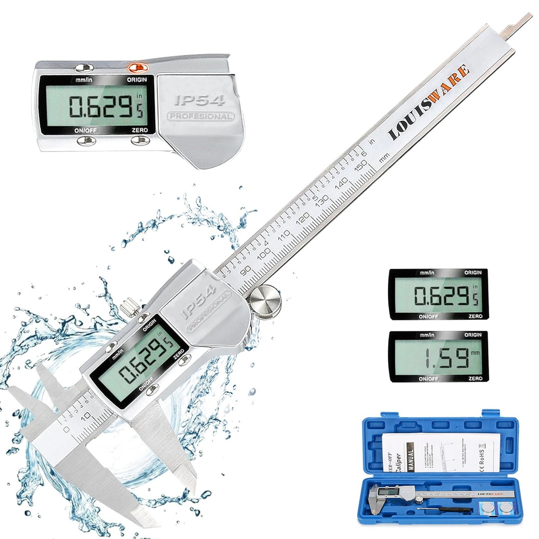 Messschieber Digital IP54 Wasserdichter Hochpräzise Edelstahl Schieblehre 0-150mm/0-6 Schieblehre Me