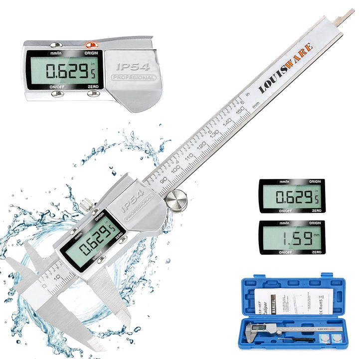 Messschieber Digital IP54 Wasserdichter Hochpräzise Edelstahl Schieblehre 0-150mm/0-6 Schieblehre Me