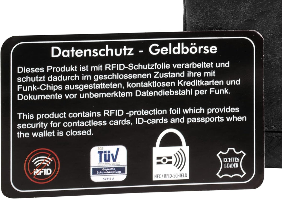 bruno banani Geldbörse Echt Leder schwarz Damen - 021751, Schwarz