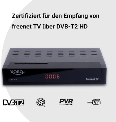 DVB-C/T2 Combo Receiver XORO HRT 8730 Hybrid mit USB Mediaplayer, PVR Ready, Timeshift, integriertes