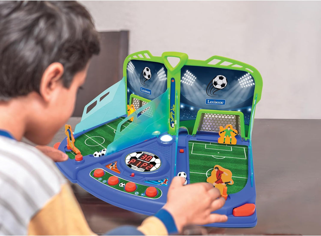 Lexibook, elektronisches Fussballspiel mit Licht- und Soundeffekten für 2 Spieler, Blau/Grün, JG945